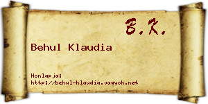 Behul Klaudia névjegykártya